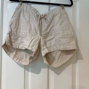 Women's Cream cotton Casual Shorts